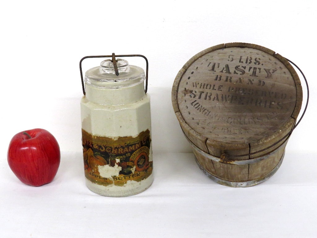 Two 19th C. Food Containers, Preserves & Strawberrys (1 of 8)