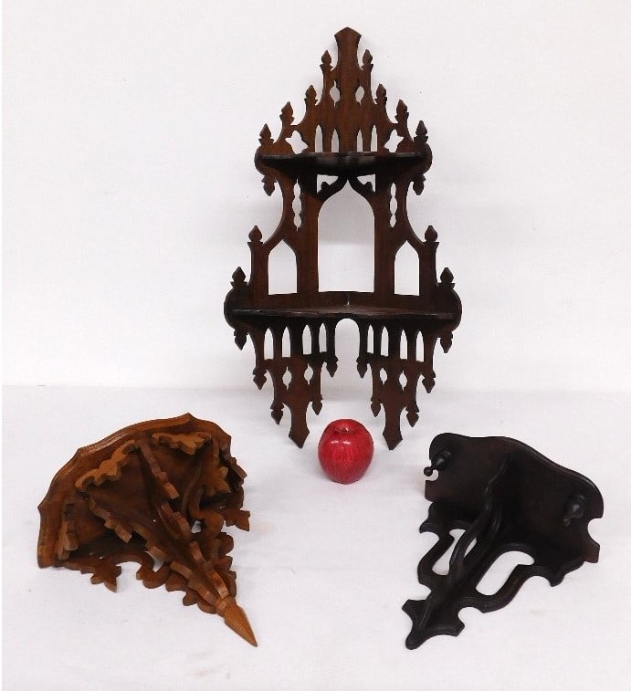 3 Victorian Era Wall Mount Shelves & Corner Shelf (1 of 7)