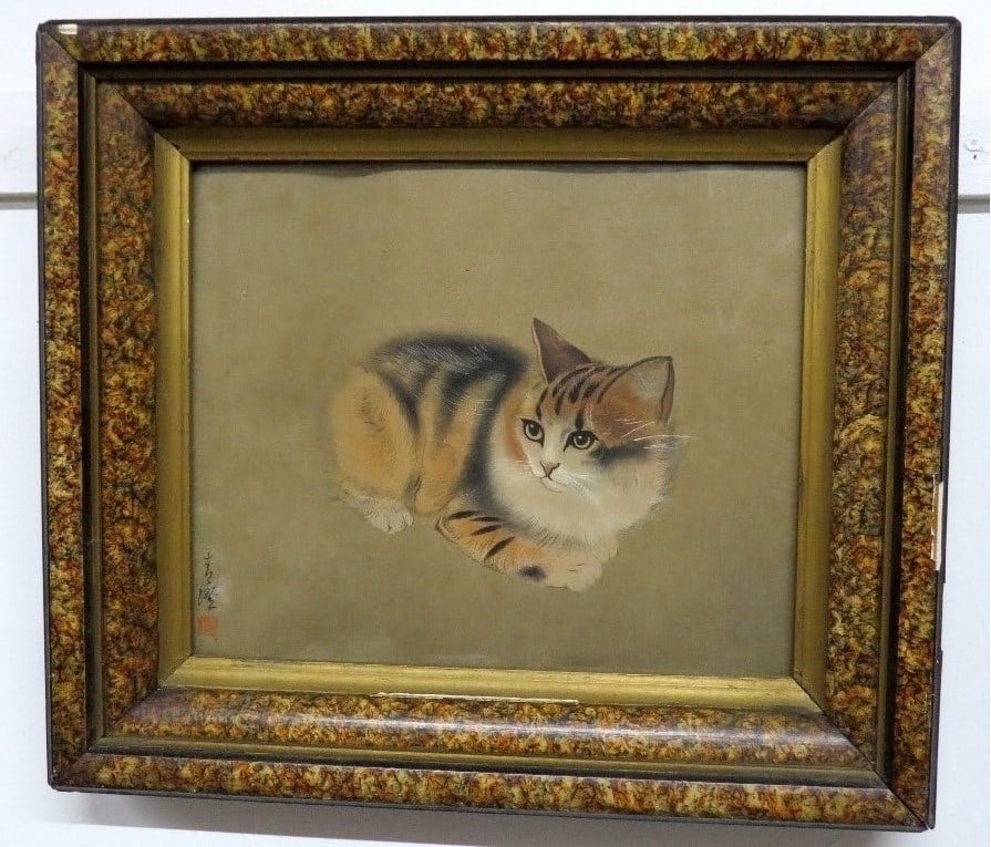 A  20th C. Japanese Print by Seicho Hasegawa (1916-2004) in Aesthetic Period Frame (1 of 5)