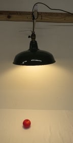 Vintage Green Enamel Industrial Light Fixture