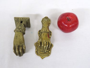 Pr. Brass Doorknockers In Shape of Hands