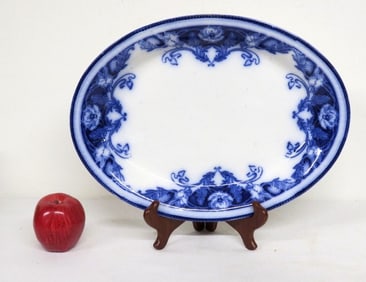 Alfred Colley Flow Blue Platter in the Paris Pattern