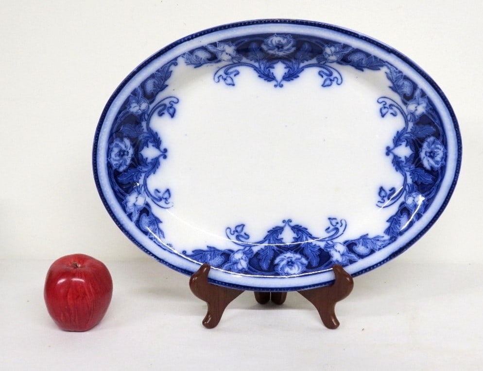 Alfred Colley Flow Blue Platter in the Paris Pattern (1 of 5)