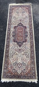 A Black Floral Kashmir Runner 77" x 26"