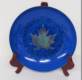 Curtis Jere "Artisan House" Enamel Maple Leaf Bowl