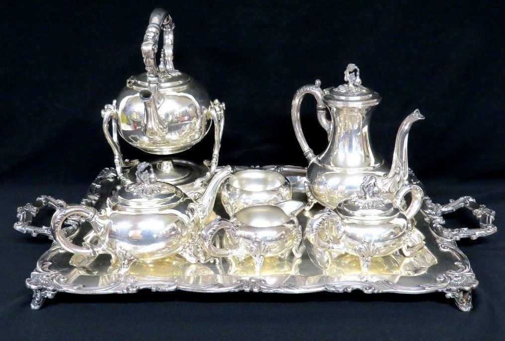 An Edwardian Silver On Copper Tea Service on Tray (1 of 12)