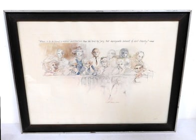Andrew Rush (B. 1931) Print - A Jury of Your Peers