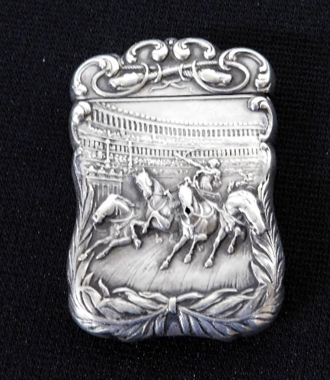 A Repousse' Sterling Silver Match Safe Chariot Racing (1 of 9)