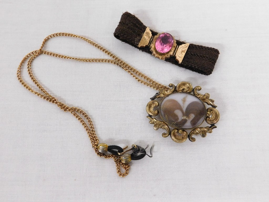 Two Pieces of Victorian Era Hair / Mourning Jewelry (1 of 5)