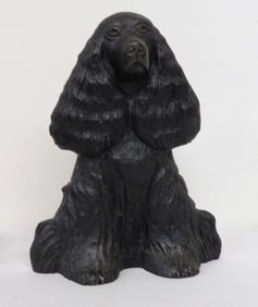 A Virginia Metalcrafters Mid-Century Spaniel Iron Doorstop
