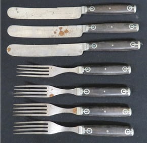 7pc. New York Knife Co., Walden NY Ebony Wood Knives