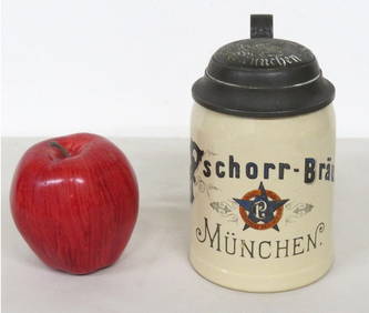 A German Pschorr-Brau Munchen Beer Stein c.1900-20's (1 of 8)