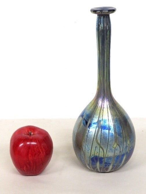 A Stephen Fellerman Art Nouveau Style Cobalt Melon Vase (1 of 8)