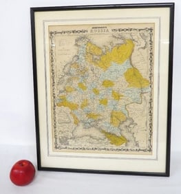c.1860's Johnson & Ward Hand Colored Map of Russia