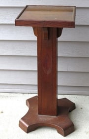 Arts & Crafts Period Pedestal with Glass Top