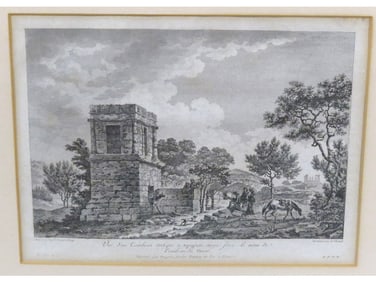 18th C. Etching of the Tomb of Theron' in Sicily