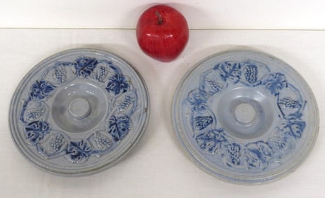 Robinson Clay Products Grape & Leaf Stoneware Lids (2)