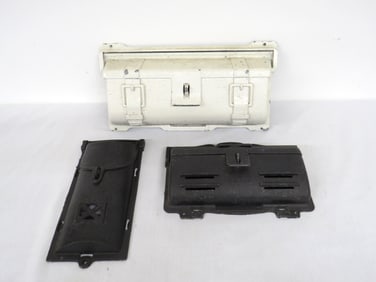 3 earlier 20th C. Cast Aluminum Wall Mount Mailboxes