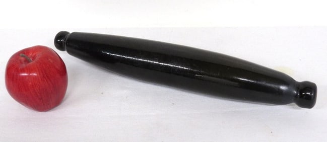 19th C. New England Olive Green Glass Rolling Pin