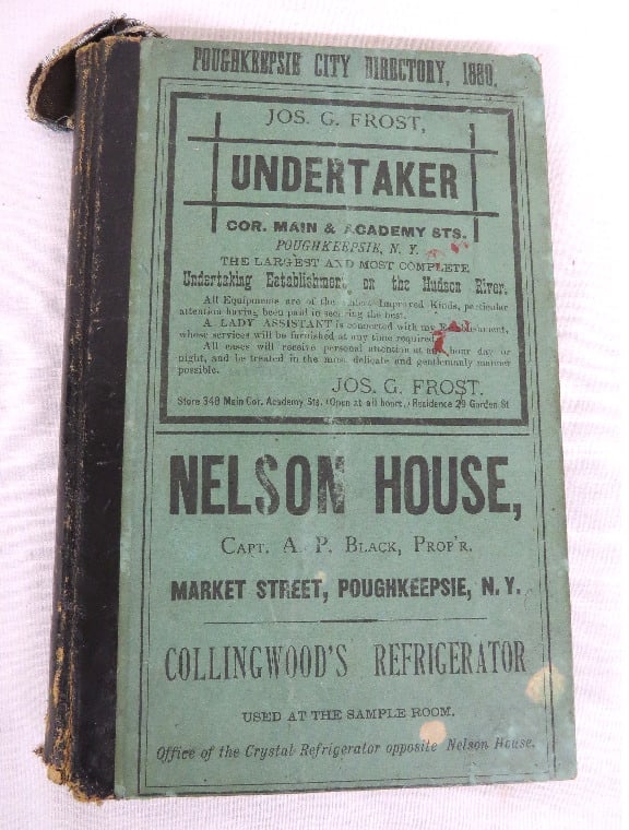 Vail's Poughkeepsie, NY Directory for 1880: Vail's Poughkeepsie, NY Directory for 1880, 232pgs in length plus appendix, measuring 5.75" x 8.75" in size. Full of advertisements, residential & business listings, great genealogical research materi