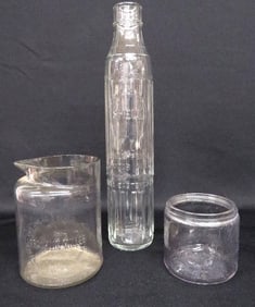 Early 20th C. adv bottles & jars, Shell Motor Oil, etc.