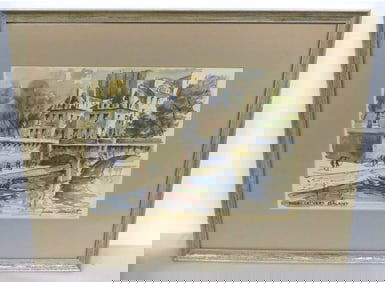 A MCM Watercolor of Le Vert Galant by Juan Maunt