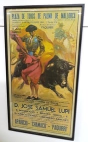 1966 Spanish Plaza De' Toros Bullfighting Poster D. Jose Samuel Lupi and others