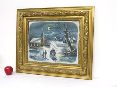 Jos. A. Hoover & Son's, Philada c.1903 Print of Winter Courtship