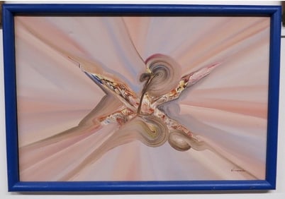 N. Drewe Signed Modern Abstract Expressionist Oil