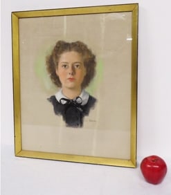 Vita Petroskey Solomon (1916-2005) MCM Watercolor Portrait of a Woman