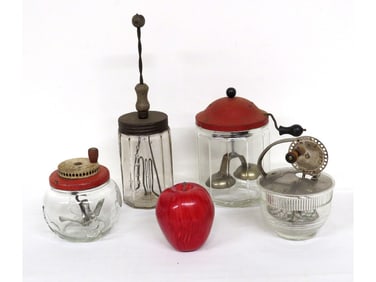A Lot of 4 Vintage Kitchen Chopper/Beater Jars