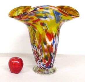 A Massive Confetti Spatter Glass Murano Style Vase