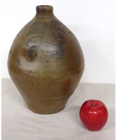 Late 18th C. Hudson Valley Attrib Ovoid Brown Ochre Slip