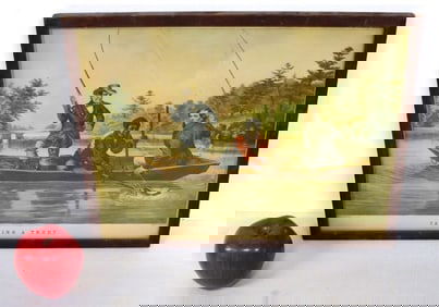 c.1854 Nathan Currier Litho - Catching a Trout