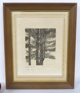 Mid Century Etching by Jan Berg