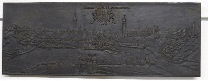 German Cast Iron Historical Plaque