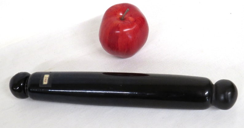 19th C. New England Bottle Glass Rolling Pin in Dense Amber (1 of 5)