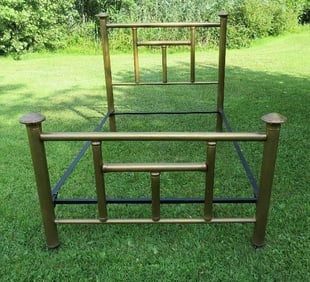 A good Victorian era brass & iron full size bed from Boston.