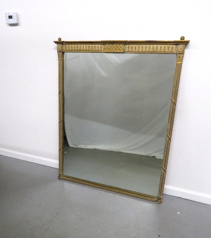 A Gilt Framed Pier Mirror w/Grecian Columns & Portico (1 of 7)