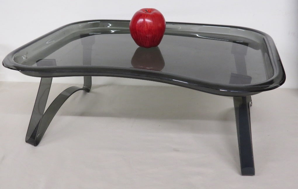 A Retro Smoky Gray Lucite Folding Bed Tray Table (1 of 5)