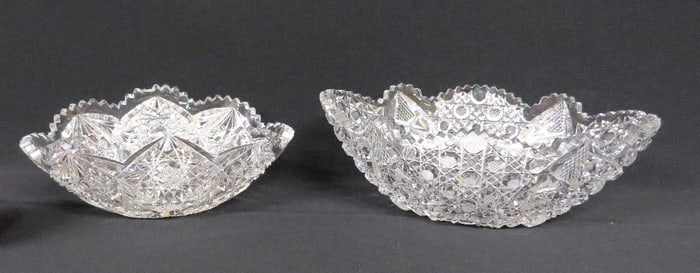 Two Brilliant Period Cut Glass Ice Cream Bowls