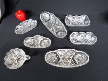 Mixed Lot of American Brilliant Period Cut Glass Trays