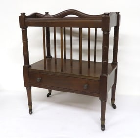 A English Regency style Magazine Rack with Drawer