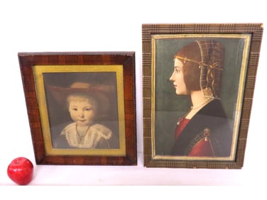 19th C. Prints DaVinci's Portrait of a Girl & Dutch Boy