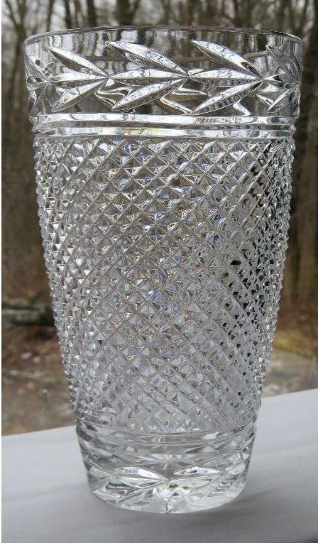 MCM Waterford Crystal Glandore Pattern Diamond Cut Vase (1 of 3)