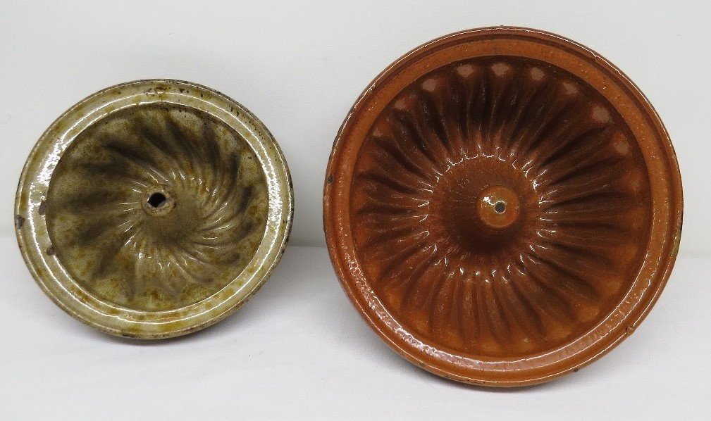 A Pair Early Redware Pudding Molds (1 of 5)