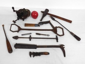 A mixed group of antique tools