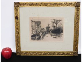 Otto Henry Bacher (1856-1909) Etching of Venice c.1880
