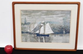 A Nicely Framed Winslow Homer - Gloucester Schooners & Waterboat