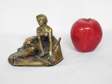 Peter Tereszczuk Bronze of Peasant Woman With Rake